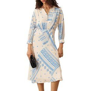 ba&sh dress ines xs off white bandana print